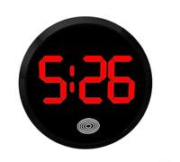 Lecreatekit Car Luminous Car Clock, Dashboard Car Clock, Stick-on Clock, Small Luminous Car Vent Clock, Round Quartz Car Clock For Car Motorboat(Black Red light)