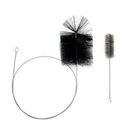 Lecreatekit Chimney Brush Set with 2m Flexible Rod, 15cm Nylon Bristle Duct Cleaning Kit for Fireplace Flue Stove Dryer Vent and Furnace Tube