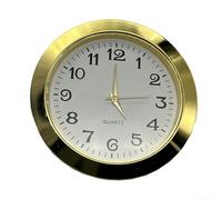 Lecreatekit Clock Insert Quartz Movement,55mm Round Quartz Clock Insert Gold Or Silver Bezel And Roman Or Arabic Numerals For Diy Crafts (gold Arabic)