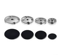Lecreatekit Cooker Hat Set, Cooker Hat Set Stove Lid Hob Burner Upgraded Oven Gas Crown Flame Cap Gas Burner Flame Cap for Gas Stove Burners(Flat)
