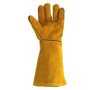 Lecreatekit Cowhide Welding Gloves for Metalworking - Flame-Retardant & Heat-Resistant Protective Work Gloves, 255 x 130 mm, Pair