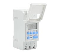 Lecreatekit Digital LCD Weekly Programmable Timer Switch AC 220-240V 16A, 16 On/Off Settings with Power Failure Memory for Streetlights and Industrial Equipment, Gray