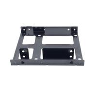 Lecreatekit Double Layer 2.5 to 3.5 Inch SSD HDD Mounting Bracket, Metal Hard Drive Adapter Frame for SATA IDE Drives, Black Steel Converter for Desktop PC Bay