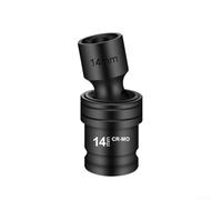 Lecreatekit for Impact Socket Adapter 1/2 Inch Drive Hex Shank for for Impact Wrench 12-22mm Metric Chrome Vanadium Steel Heavy Duty Black Phosphate Coated Joint Auto Repair Tool 68mm Length(14mm)