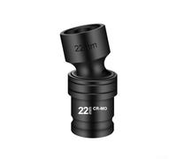 Lecreatekit for Impact Socket Adapter 1/2 Inch Drive Hex Shank for Wrenches 12-22mm Metric Black Phosphate Coated Heavy Duty Tool for Auto Repair 68mm Length(22mm)