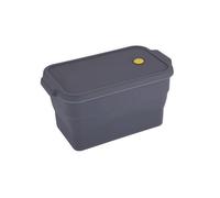 Lecreatekit Grey Silicone Loaf Pan with Lid, Foldable Non-Stick Bread Tray for Baking Meatloaf Cake, Easy Release Flexible Bakeware 22.5x12.5cm