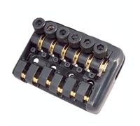 Lecreatekit Headless Electric Guitar Fixed Bridge Saddle, Zinc Alloy Tailpiece with Lock Nut & Mounting Screws, 6-String Replacement Part for DIY Guitar Repair, Black