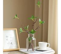 Lecreatekit Lifelike Artificial Branches 44cm Green Plastic Plant with Flexible Wire Stem for Home Decor Table Centerpiece Floral Arrangements