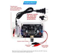 Lecreatekit LM317 Adjustable DC Regulated Power Supply Kit for Electronics Enthusiasts - 1.25V to 12V Output, 200mA Max, with Digital Voltmeter & Transparent Acrylic Enclosure
