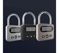 Lecreatekit Metal Timer Lock with LCD Display, 999H Rechargeable Electronic Padlock for Home Security, Office, and Self-Control Training