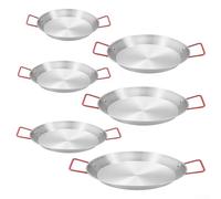 Lecreatekit Multipurpose Stainless Steel Paella Bowl Skillet and Serving Tray for Kitchen and Dining (26cm)