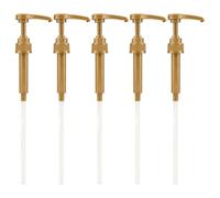 Lecreatekit Pack 10cc Press Syrup Heads, PP Quantitative Dispenser with Anti-Siphon for Coffee Bottles, Shower Gel and Oil