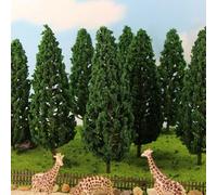Lecreatekit Pack Of Pine Trees, 10Pcs Deep Green Scale Model Railway Layouts 15Cm Realistic Green Plastic Trees, Perfect For Scenic Enhancements