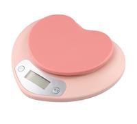 Lecreatekit Pink Heart-Shaped Scale 5kg/11lb, High Food Weight Scale with LCD Display, Tare Function, Compact ABS Design for Baking and Cooking