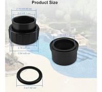 Lecreatekit Pool Union Connection Kit for for hayward for tristar SP3200VSP, Northstar SP4000X & for ecostar C-Series Pumps, 8.5 cm Black