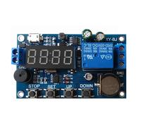 Lecreatekit Real-Time Relay Timer Module XY-BJ with Programmable Periods, Wide Voltage 5V-60V, Buzzer Alarm & Reverse Protection for Clock Synchronization