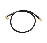 Lecreatekit RG58 Coaxial Antenna Extension Cable with for sma Right-Angle Male to Straight Female Connector, 50 cm or 100 cm, for for baofeng Walkie-Talkies