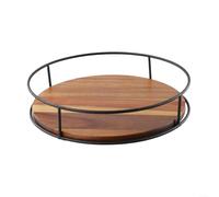 Lecreatekit Seasoning Bottle Organizer,Wooden Cupboard Organiser Turntable Rotating Cupboard Tray Base Made Of Oak Wood For Cabinet Kitchen