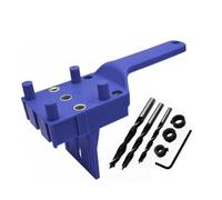 Lecreatekit Self-Centering Doweling Jig 6/8/10mm, Woodworking Hole Punch Drill Locator for Positioning, Adjustable Splicing Round Pin Guide Tool, 8pcs Set Blue
