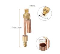 Lecreatekit Separate Connector Adapter for 150A TIG Welding Torch - Copper Header Fitting with M8x1.0 Thread, 8mm OD / 6mm ID, 74mm Length