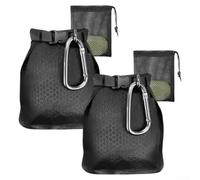 Lecreatekit Soap Storage Bag,2 Pcs Travel Soap Bags Waterproof with Bubble Mesh Bag for Hanging Hiking Or Traveling Lightweight and Compact(Black)