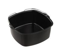 Lecreatekit Square Cake Baskets for Air Fryer, 7/7.5/8 Inch Black Non-Stick Baking Pans Set, Compatible with Most Air Fryers for Cooking Cakes and Bread