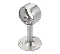 Lecreatekit Stainless Steel Centre Bracket Wardrobe Rail Support Rod Socket 32mm Dia Heavy Duty Pole Holder for Hanging Mirrors Shelves Artwork Silver Finish