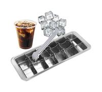 Lecreatekit Stainless Steel Ice Cube Trays,18 Slot Metal Ice Cube Tray Easy Release Ice Cube Maker, For Kitchens DIY Ice Cubes And Foods Goods