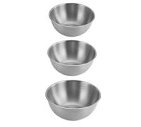 Lecreatekit Stainless Steel Mixing Bowls Set with Measurement Marks, 3 or 4 Piece Nesting Kitchen Bowls for Baking, Salad, Dough Mixing and Food Prep, Silver