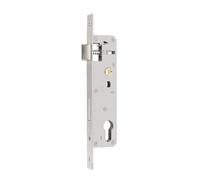 Lecreatekit Stainless Steel Mortice Lock 85x20mm for Garden Gate Tube Frame, 360° Rotating Latch DIN Left/Right, U-Shaped Insert for Enhanced Security, Silver