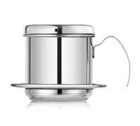 Lecreatekit Stainless Steel Vietnamese Coffee Filter Pot, Drip Brewer Cup for Rich Authentic Brew, Compact 12cm Silver Maker for Home and Travel