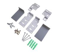 Lecreatekit Stainless Steel Wall Cabinet Hanging Bracket Set for Kitchen & Furniture - Silver L-Shaped Corner Mounting Plate with Sliding Cover and Self-Tapping Screws