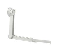 Lecreatekit Suction Cup Folding Clothes Rack, Portable Aluminum Alloy Drying Hanger with Door Hook, Space Saving Laundry Rack for Bathroom Bedroom Travel, White