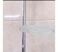 Lecreatekit Transparent Soap Dish Tray Holder for 22mm Riser Slide Rail, ABS Plastic Bathroom Shower Storage Plate, Easy Install