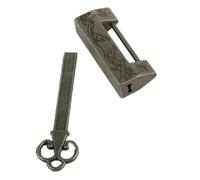 Lecreatekit Vintage Brass-Style Zinc Alloy Padlock Set - 2-Pack Small Decorative Lock with Key for Jewelry Box, Handbag, Craft Diary & Tiny Storage Boxes