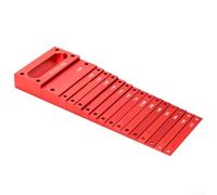 Lecreatekit Woodworking Gauge Block Set 16pcs Accurate Height Adjustment Kit Anodized Aluminum for Mitre Saw Gauge Block Set Red