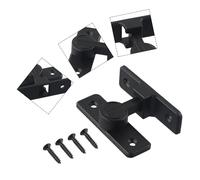 Lecreatekit Zinc Alloy 90-Degree Flip Barn Door Latch Lock for Sliding Doors, Heavy-Duty Matte Black Gate Hardware - 80 x 25 mm