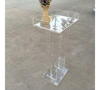 Lectern Podium,Guardrail Design Acrylic Transparent Church Pulpit with Multi-Purpose Platform,Suitable for Speech Training/Transparent / 55x40x115cm