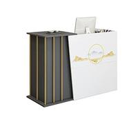 Lectern Podium,Guardrail Design Drawer Type Classroom Podium Speech Desk, School Welcome Desk Hotel Etiquette Reception Desk/C / 100x40x90cm