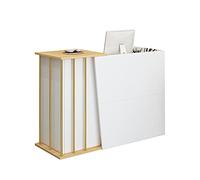 Lectern Podium,Guardrail Design Drawer Type Classroom Podium Speech Desk, School Welcome Desk Hotel Etiquette Reception Desk/B / 100x40x90cm