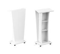 Lectern Podium Stand, Curved Metal Podium Floor Standing Lecture Podium Standing,Portable Solid Wood Church Pulpit Stand Heavy Duty Podium for Lectures & Debates Elegant Reception Desk for Churches D