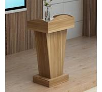 Lectern Podium Stand Portable Podium Information Desk at The Sales Office Small Teacher's Console Podiums for Classroom Church Lecture Restaurant,Wood Color