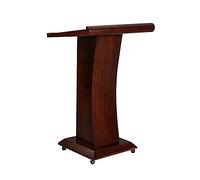 Lectern Podium, Tilting Worktable Floor-Mounted Solid Wood Church Podium with Wheels, Suitable for Wedding Guests in Offices Hotels Schools/Black Walnut / 75x60x116cm