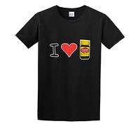 Lectoure Pure I Love Vegemite 100% Combed & Ring Spun Cotton DTG Printing Cotton Round Neck Shirt for Men Black 3XL