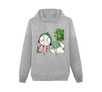 Lectoure Pure Men's Heavyweight Hooded Sarah Duck Cute Logo Long Sleeve Sweatshirts Grey XL