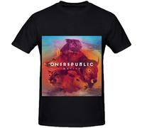 Lectoure Pure OneRepublic Native Pop Album Cover Men Crew Neck Cotton Shirt Black M