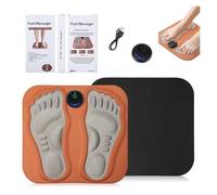 Lectric Foot Massage Mat with 15 Intensity Levels, 6-Mode Acupressure Mat - Portable Foot Reflexology Mat for Home & Office, Vibrating Foot Massager Mat (Orange)