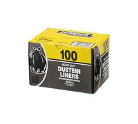 LECUBE Dustbin Liners - 100 Pack 92L Large Capacity - Heavy Duty Waste Bags - Handy Dispenser Box - Home, Office & Commercial Use