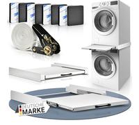 LECURE® Washing Machine Connection Frame [60 x 60 cm] - Universal Intermediate Frame for Connecting Washing Machine and Dryer - Includes Pull-Out Plate