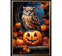 Leczany 11CT 3 Strand Cross Stitch Stamped Kit - Embroidery Starter Kit - Printed Canvas Complete Needlework Kit Adult or Kids for Beginners - The Olw 33x45cm